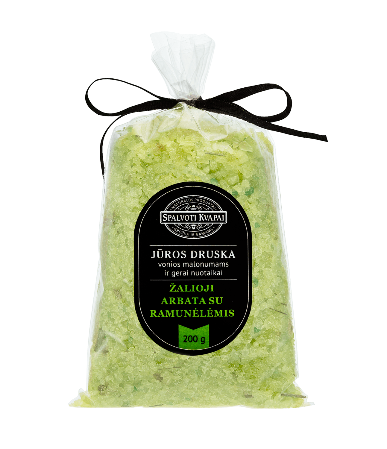 Aromatinė druska Žalioji arbata su ramunėlėmis Aromatinė druska Žalioji arbata su ramunėlėmis